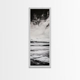 Monochrome Seascape, Minimalist Ocean Art, Black White Canvas Print, Coastal Home Decor, Large Wall Art, Beach Painting, Modern Artwork
