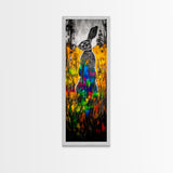 Vibrant Rabbit, Abstract Animal, Colorful Wildlife, Boho Wall Art, Canvas Print, Eclectic Decor, Living Room Art, Rustic Modern