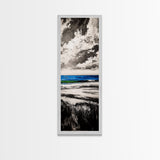Tranquil Ocean View, Coastal Landscape Art, Blue Waters, Minimalist Beach Scene, Canvas Print, Living Room Decor, Serene Nature Art