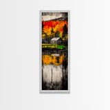 Forest Through Seasons, Abstract Nature Art, Vibrant Tree Painting, Framed Canvas Print, Modern Living Room Art, Colorful Landscape Art