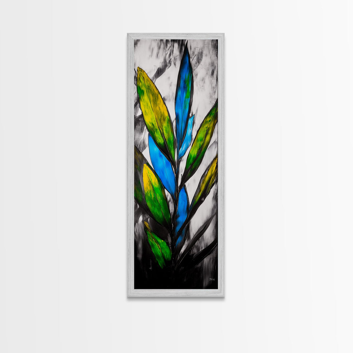 Tropical Leaves, Modern Botanical Art, Vibrant Green Decor, Canvas Print, Boho Home Decor, Nature Inspired Art, Living Room Wall Art