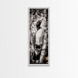 Loon and Birch, Woodland Wildlife Art, Black and White Bird Print, Canvas Print, Rustic Cabin Decor, Nature Inspired Wall Art