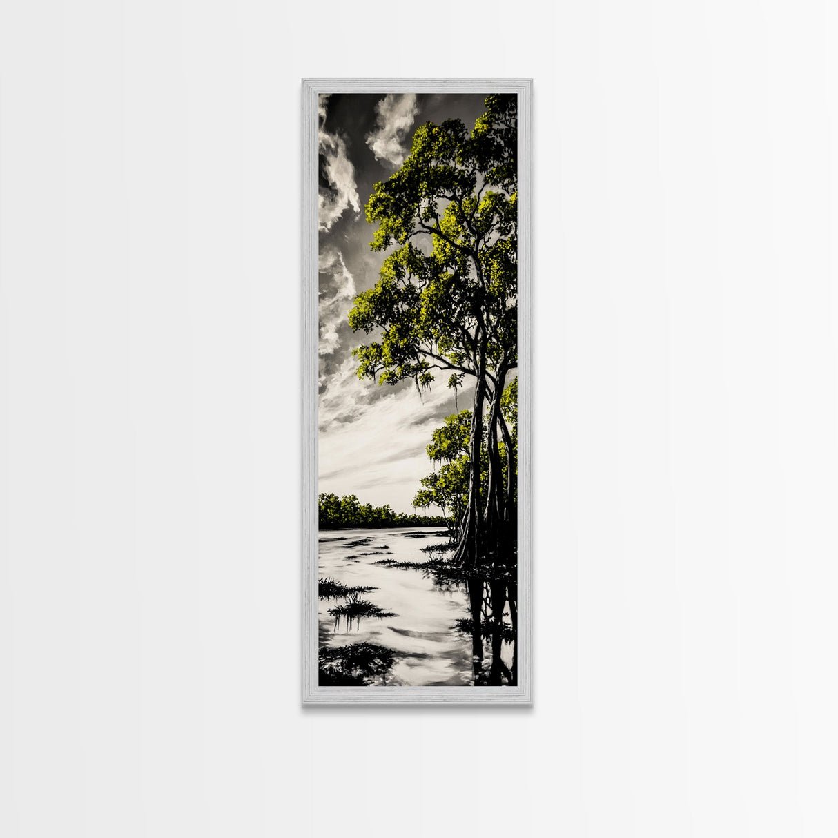 Swamp Trees, Black and White Landscape, Nature Wall Art, Rustic Home Decor, Framed Canvas Print, Large Wall Art, Office Art, Neutral Decor