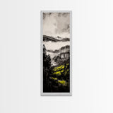 Misty Peaks, Mountain View, Landscape Art, Wilderness Wall Art, Framed Canvas Print, Cabin Decor, Outdoor Enthusiast Gift, Nature Scene