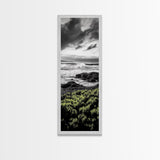 Stormy Waves, Ocean Scene, Framed Canvas Print, Dramatic Seascape, Coastal Wall Art, Black and White Ocean Art, Nautical Decor, Office Art