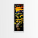 Sunset Path, Vibrant Landscape, Canvas Print, Sunset Art, Autumn Wall Decor, Nature Lover Gift, Rustic Home Art, Living Room Wall Art