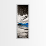 Mountain Lake, Blue Water, Canvas Print, Winter Landscape, Coastal Wall Decor, Rustic Home Art, Minimalist Nature Art, Office Wall Art