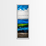 Minimalist Ocean Art, Coastal Wall Decor, Blue and Green Seascape, Modern Beach House Decor, Bedroom Wall Art, Framed Canvas Print