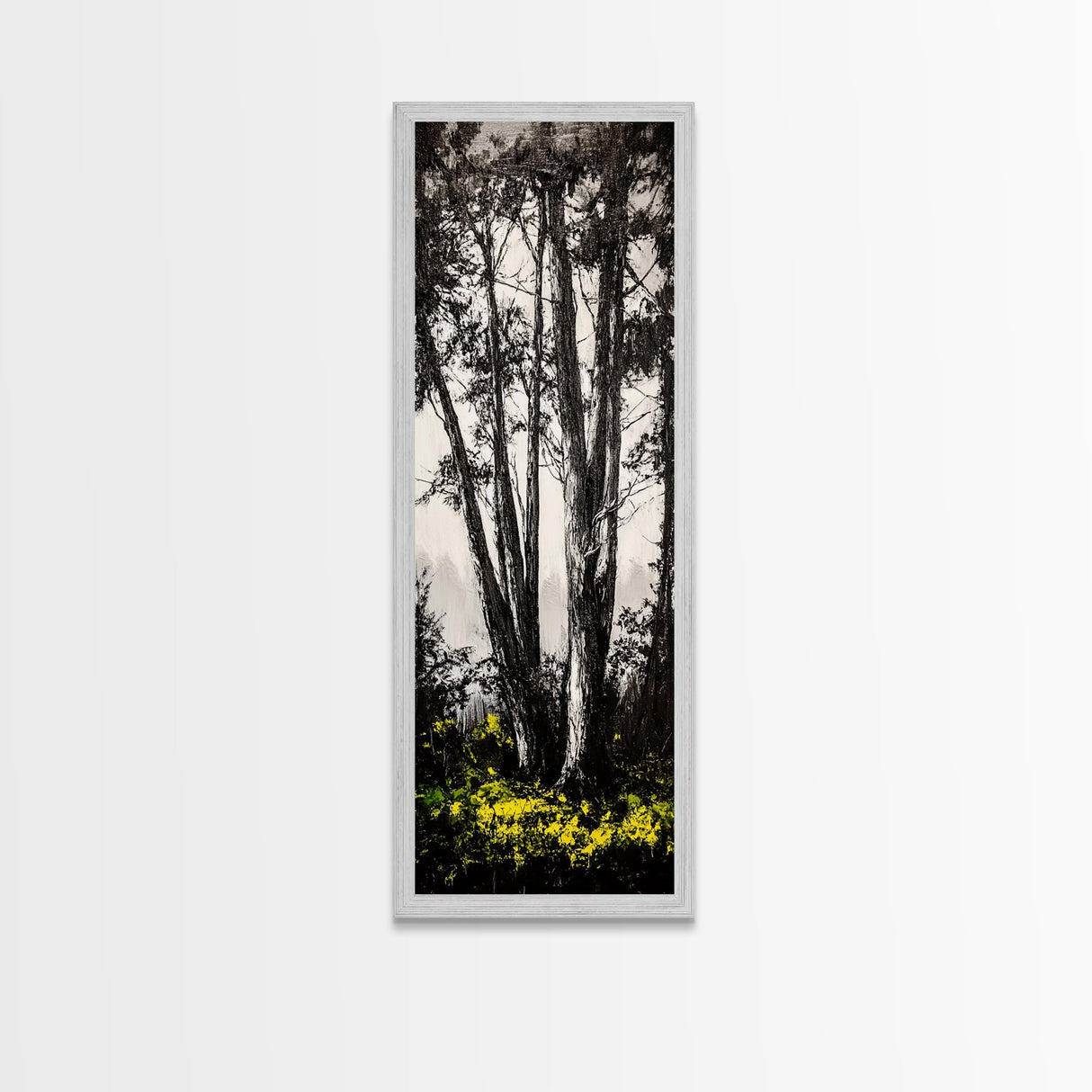 Black and White Tree Art, Forest Wall Decor, Nature Artwork, Minimalist Landscape, Rustic Home Decor, Office Art, Framed Canvas Print