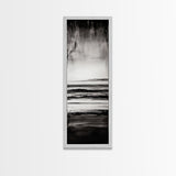 Black and White Seascape, Minimalist Ocean Horizon Art, Coastal Nautical Wall Decor, Modern Beach House Artwork, Framed Canvas Print