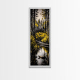 Forest Reflection, Nature Landscape, Wildlife Art, Rustic Cabin Wall Art, Woodland Scene, Canvas Print, Autumn Decor, Moody Atmosphere
