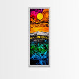 Vibrant Sunset, Landscape Art, Colorful Art, Nature Scene, Framed Canvas Print, Living Room Wall Art, Modern Home Decor, Autumn Wall Art