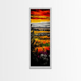 Autumn Fields, Sunset Painting, Warm Colors, Rustic Decor, Framed Canvas Print, Farmhouse Wall Art, Nature Inspired, Cozy Home Art