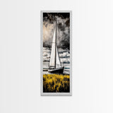 Sailing Boat, Nautical Art, Coastal Decor, Ocean Painting, Framed Canvas Print, Beach House Wall Art, Maritime Theme, Rustic Ocean Artwork