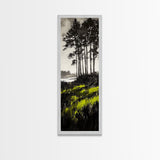 Forest Reflection, Mystical Landscape, Dark Green Art, Moody Nature, Framed Canvas Print, Living Room Wall Art, Elegant Home Aesthetic