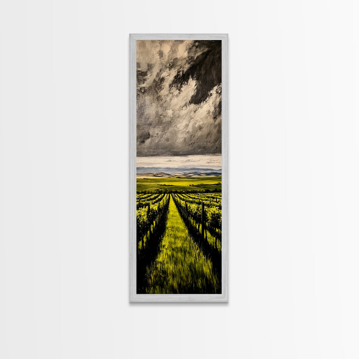 Vineyard Path, Wine Country, Rustic Landscape, Wall Decor, Living Room Art, Framed Canvas Print, Countryside, Nature Artwork