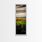 Rolling Fields, Golden Hills, Autumn Landscape, Rustic Home Decor, Living Room Art, Framed Canvas Print, Nature Wall Art
