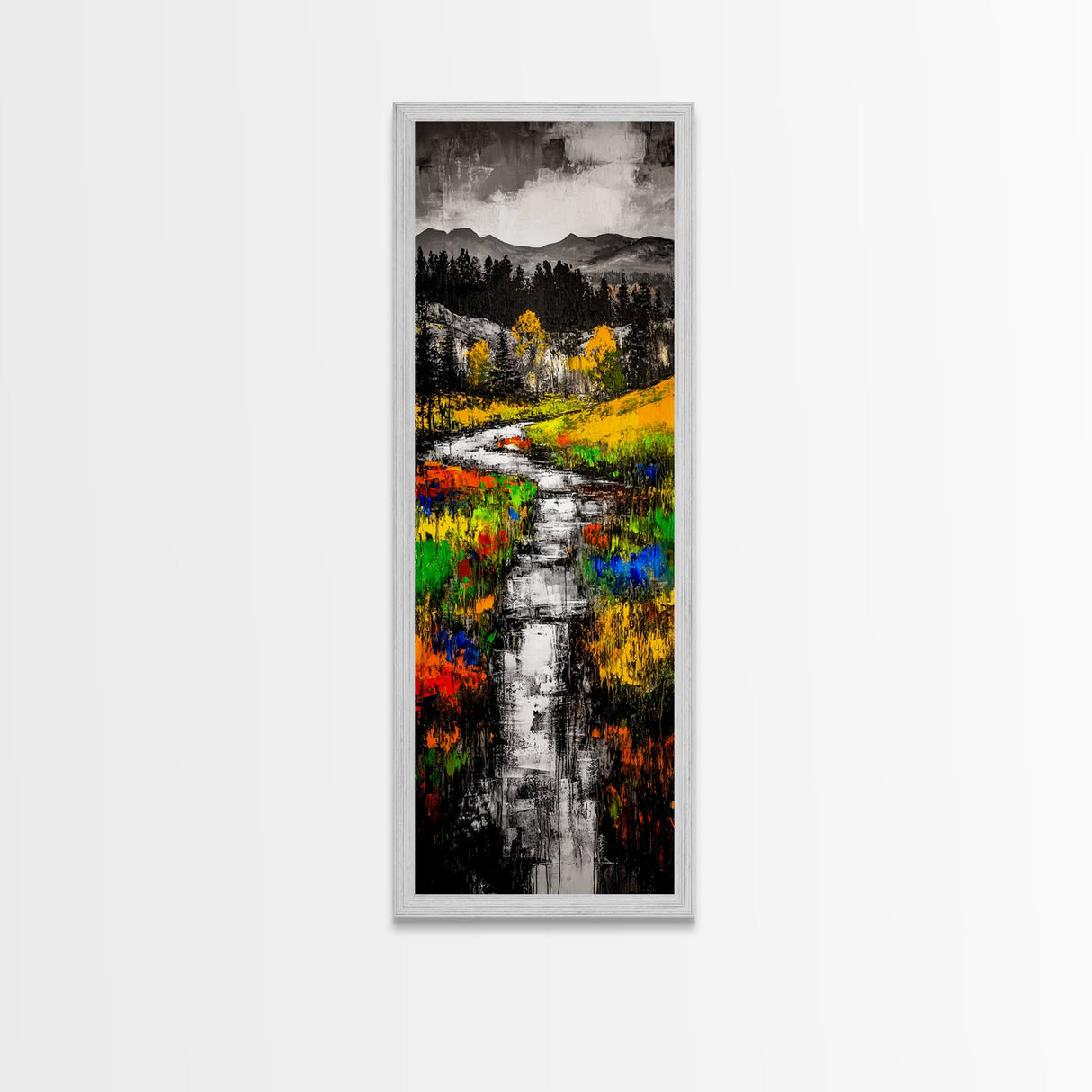 Monochrome River, Scenic Landscape, Canvas Print, Black And White Wall Art, Nature Inspired, Minimalist Home, Modern Office Decor
