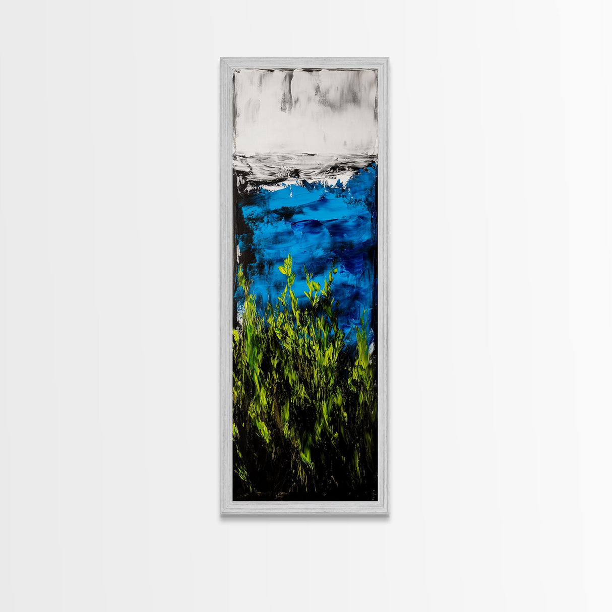 Blue Sea, Green Plants, Ocean View, Canvas Print, Coastal Wall Art, Living Room Art, Nature Inspired Decor, Nautical Beach House Art