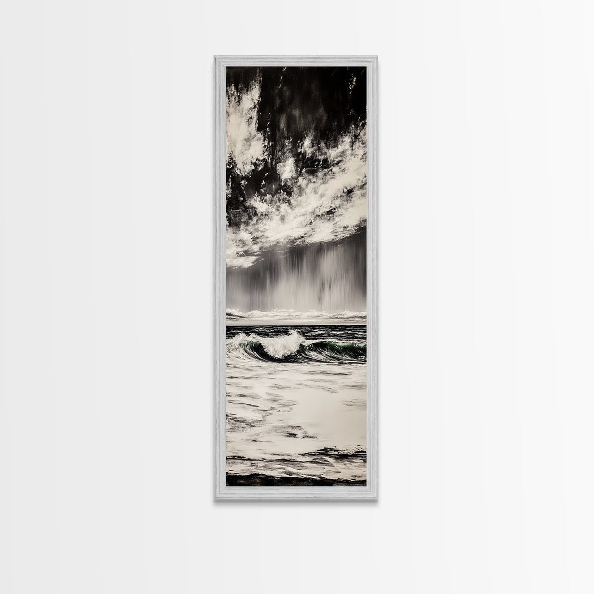 Ocean, Waves, Storm, Canvas Print, Coastal Wall Art, Beach House Decor, Dramatic Seascape, Minimalist Monochrome, Nautical Theme Artwork