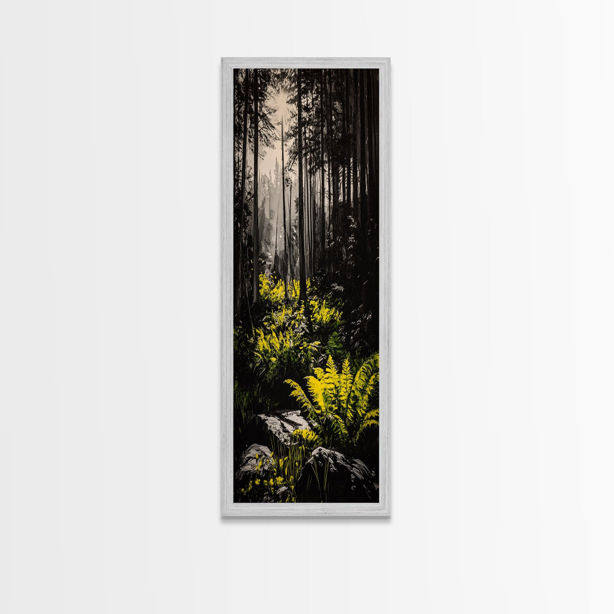 Forest, Ferns, Nature, Canvas Print, Dark Green Wall Art, Botanical Decor, Woodland Artwork, Tranquil Nature Scene, Earthy Home Accent