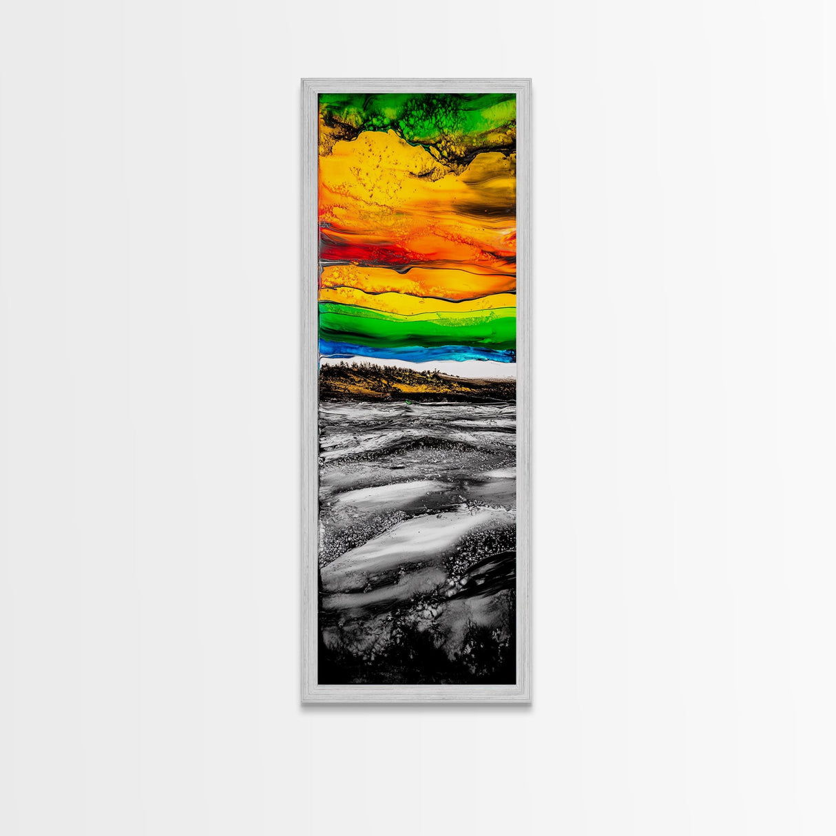 Vibrant, Sunset, Beach, Framed Canvas Print, Colorful Seascape, Tropical Wall Art, Sunset Painting, Living Room Decor, Ocean Art