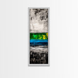 Abstract Landscape, Green and Blue, Modern Minimalist, Framed Canvas Print, Contemporary Wall Art, Office Decor, Living Room Artwork