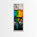 Abstract Geometry, Color Blocks, Industrial Design, Modern Minimalist, Framed Canvas Print, Contemporary Art, Living Room Wall Art