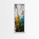 Wild Grasses, Abstract Landscape, Nature Inspired, Vibrant Color, Framed Canvas Print, Modern Boho Art, Bedroom Wall Decor