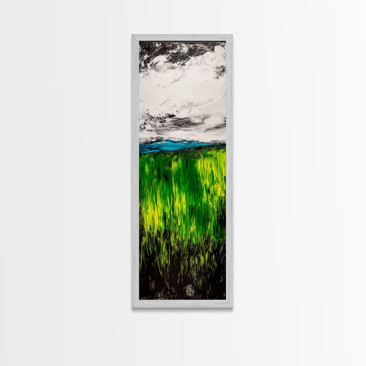 Rolling Fields, Abstract Nature Art, Blue and Yellow Landscape, Rustic Wall Art, Modern Impressionism, Living Room Decor, Canvas Print