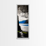 Coastal Cliffs, Ocean Landscape, Abstract Seascape, Modern Art, Canvas Print, Living Room Wall Art, Blue Gray Art, Minimalist Decor