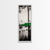 Abstract Lines, Modern Minimalist, Monochrome Art, Canvas Print, Geometric Wall Art, Black White Green, Contemporary Home Decor