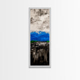 Mountain Horizon, Moody Landscape, Blue Sky Art, Framed Canvas Print, Abstract Nature, Minimalist Decor, Modern Wall Art, Office Decor