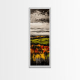 Autumn Fields, Rolling Hills, Warm Tones, Canvas Print, Rustic Landscape, Farmhouse Wall Art, Cozy Home Decor, Living Room Art