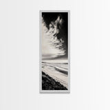 Beach Sunset, Coastal Wall Art, Seascape Painting, Ocean Waves, Framed Canvas Print, Minimalist Decor, Bedroom Wall Art, Gift Idea