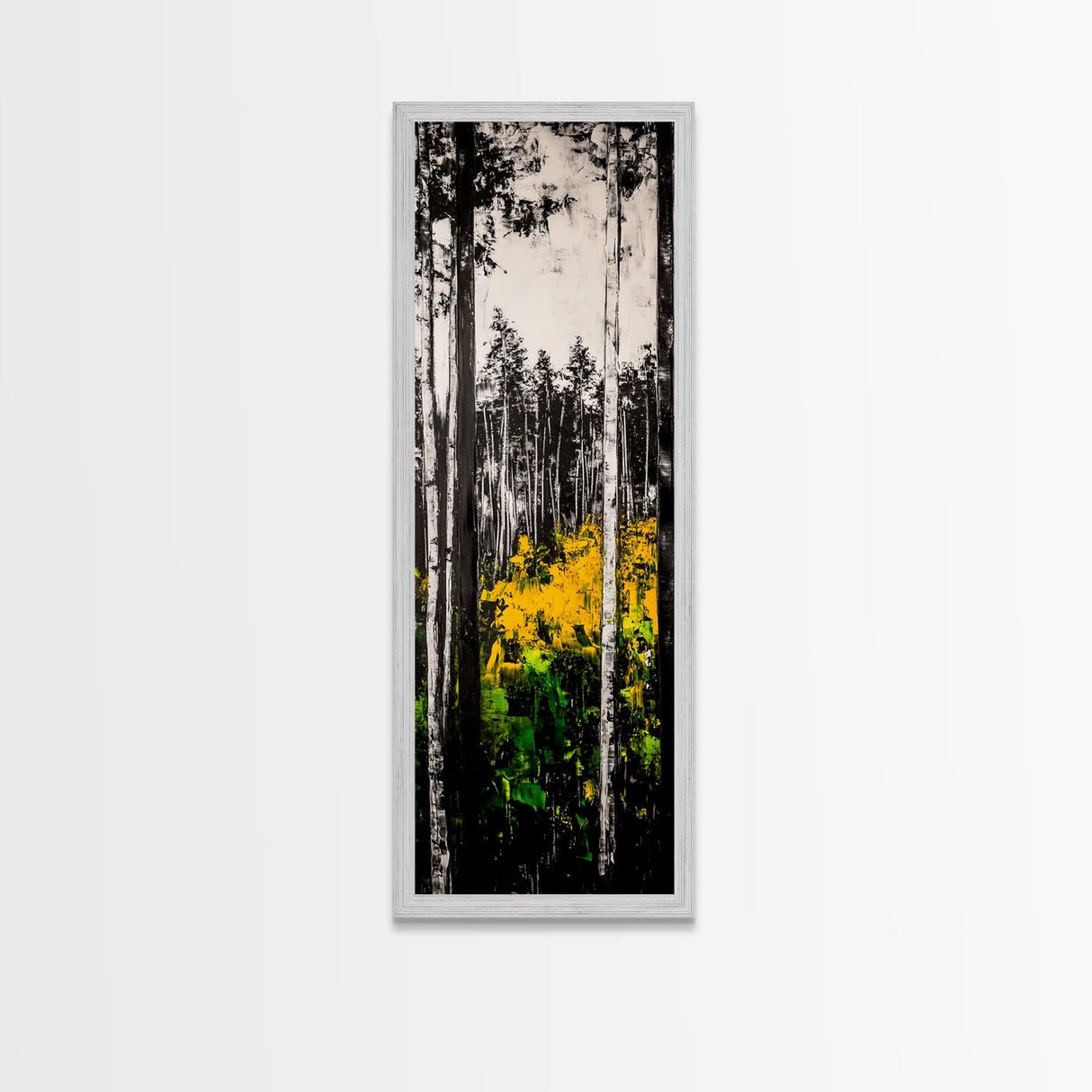 Birch Forest, Black and White Art, Nature Wall Art, Framed Canvas Print, Rustic Woodland, Farmhouse Decor, Living Room Artwork