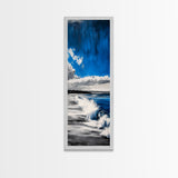 Tranquil Shore, Blue Ocean Art, Coastal Landscape, Framed Canvas Print, Beach House Decor, Minimalist Artwork, Living Room Art