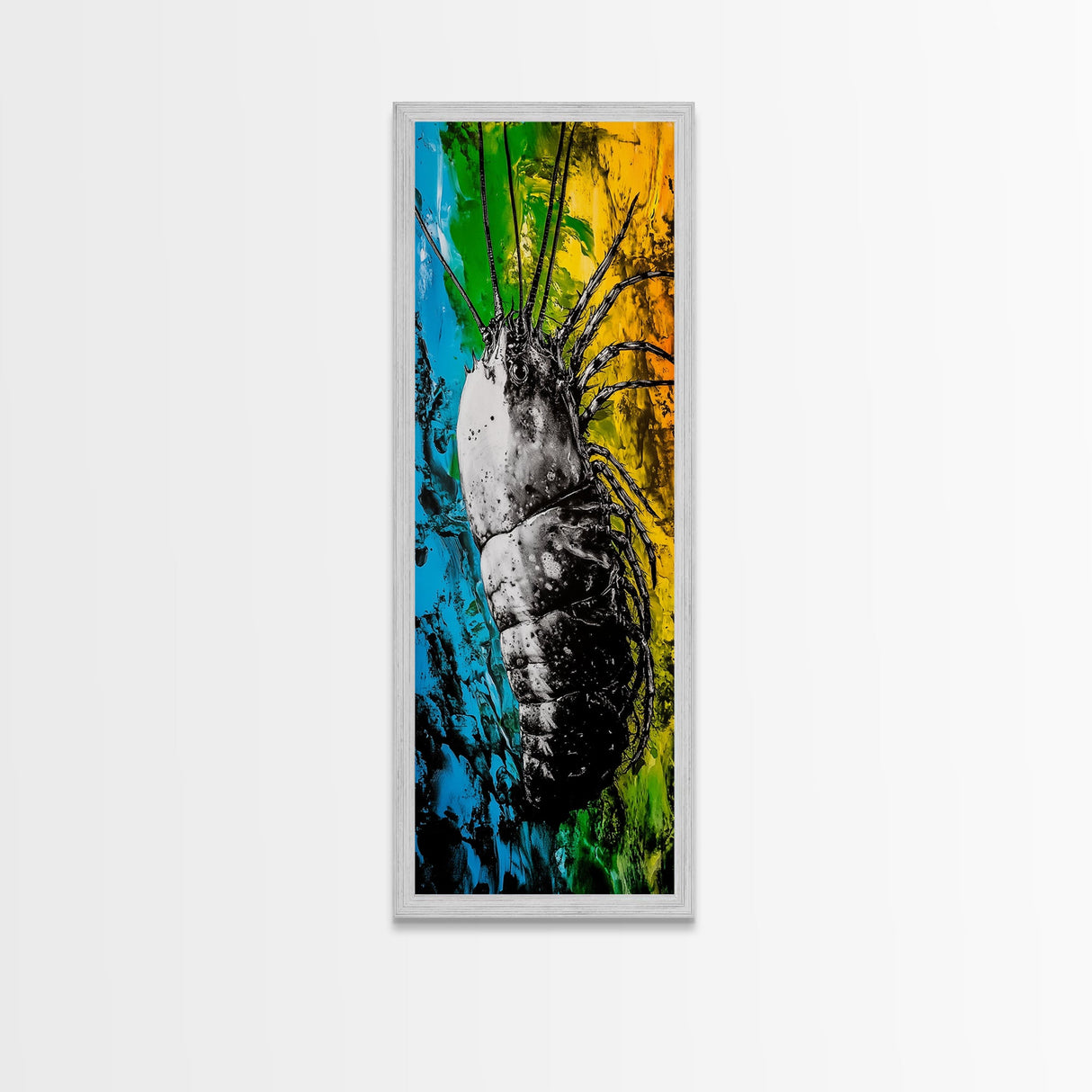 Abstract Bug Art, Colorful Insect Painting, Modern Wall Decor, Framed Canvas Print, Boho Wall Art, Living Room Artwork, Nature Inspired