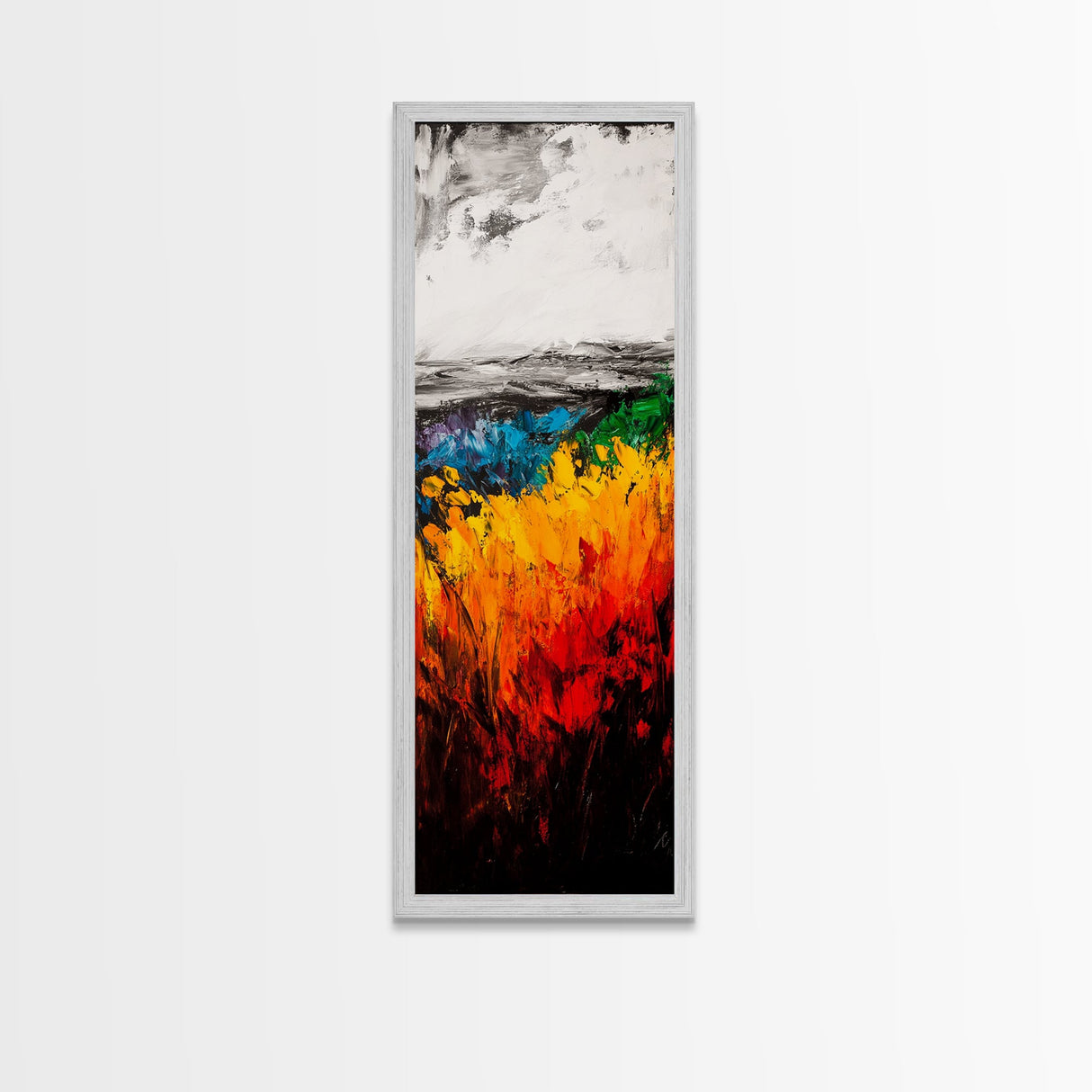 Vibrant Field Painting, Abstract Landscape Art, Bold Colorful Decor, Framed Canvas Print, Boho Wall Art, Living Room Statement Piece