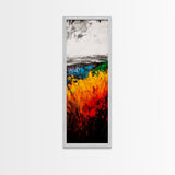 Vibrant Field Painting, Abstract Landscape Art, Bold Colorful Decor, Framed Canvas Print, Boho Wall Art, Living Room Statement Piece