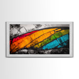 Butterfly Wing, Vibrant Abstract, Colorful Texture, Modern Wall Art, Nature Inspired, Framed Canvas Print, Office Decor, Bold Statement Art