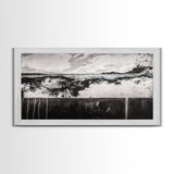 Black and White, Ocean, Waves, Minimalist, Canvas Print, Coastal Art, Nautical Decor, Bedroom Wall Art, Modern Home Decor, Fine Art Print