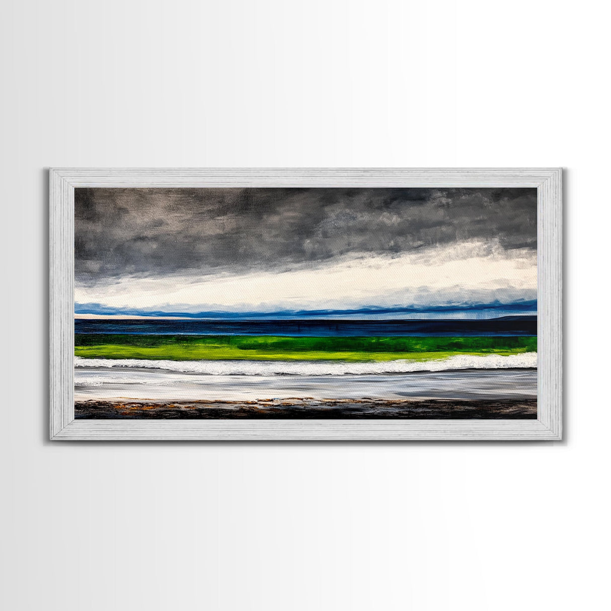 Ocean Wave, Green Waters, Seascape, Canvas Print, Coastal Wall Art, Nautical Decor, Beach House Art, Large Ocean Painting