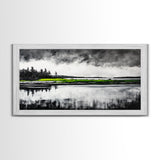 Stormy Waters, Abstract Beach Scene, Canvas Print, Ocean Wall Art, Moody Seascape Painting, Coastal Wall Decor, Living Room Art