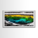 Turquoise Waves, Bold Ocean Art, Framed Canvas Print, Modern Abstract Seascape, Beach House Wall Decor, Large Statement Art