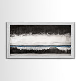 Monochrome Landscape, Mountain Art, Canvas Print, Black And White Landscape, Nature Painting, Living Room Wall Decor, Rustic Wall Art