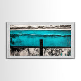 Geometric Waves, Abstract Ocean Art, Canvas Print, Contemporary Minimalist Painting, Blue Wall Decor, Large Modern Art