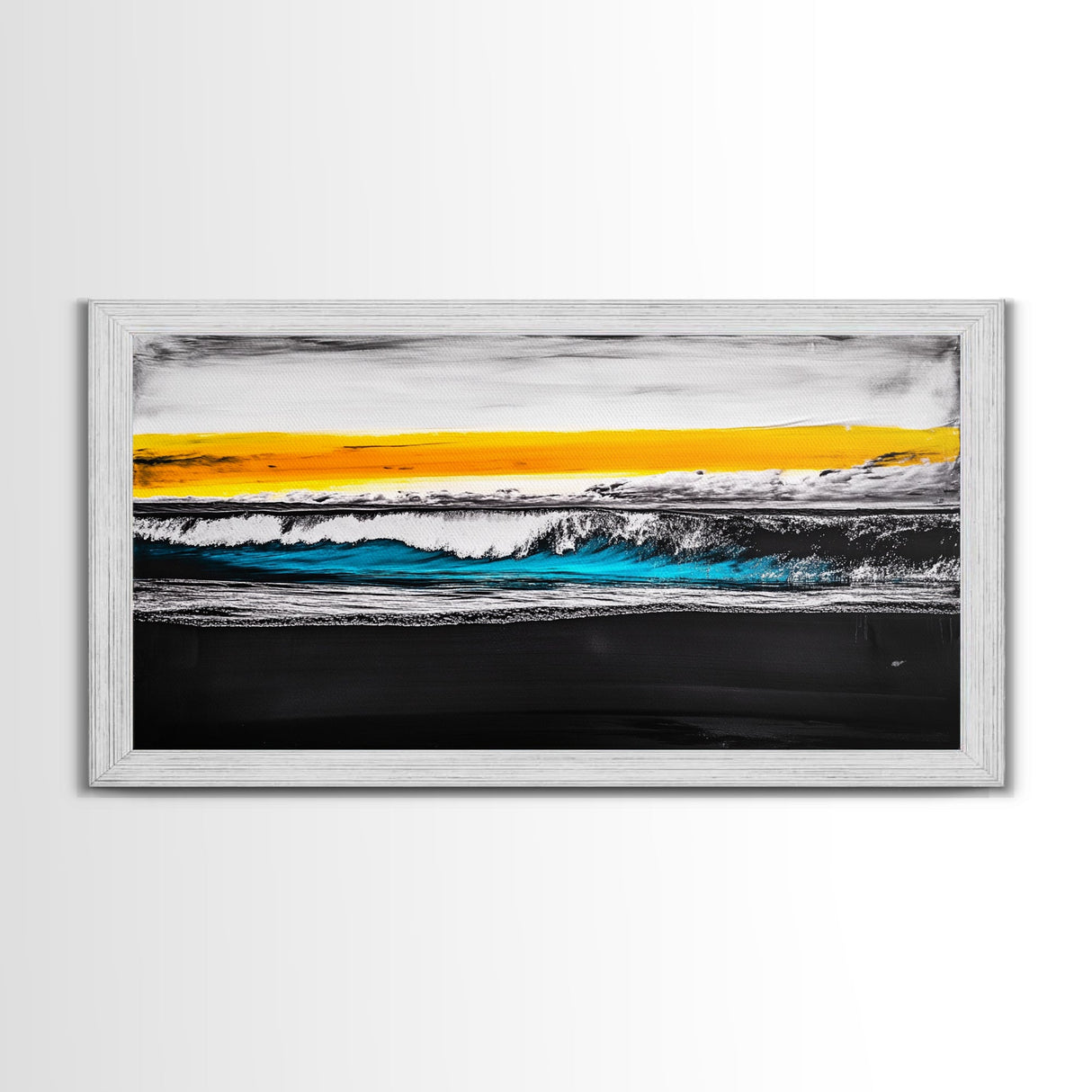 Ocean Waves, Coastal Wall Art, Seascape Painting, Beach House Decor, Nautical Home Art, Abstract Ocean Art, Framed Canvas Print
