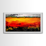 Fiery Horizon, Abstract Landscape, Modern Southwest Art, Bold Colorful Painting, Dramatic Wall Art, Living Room Art, Framed Canvas Print