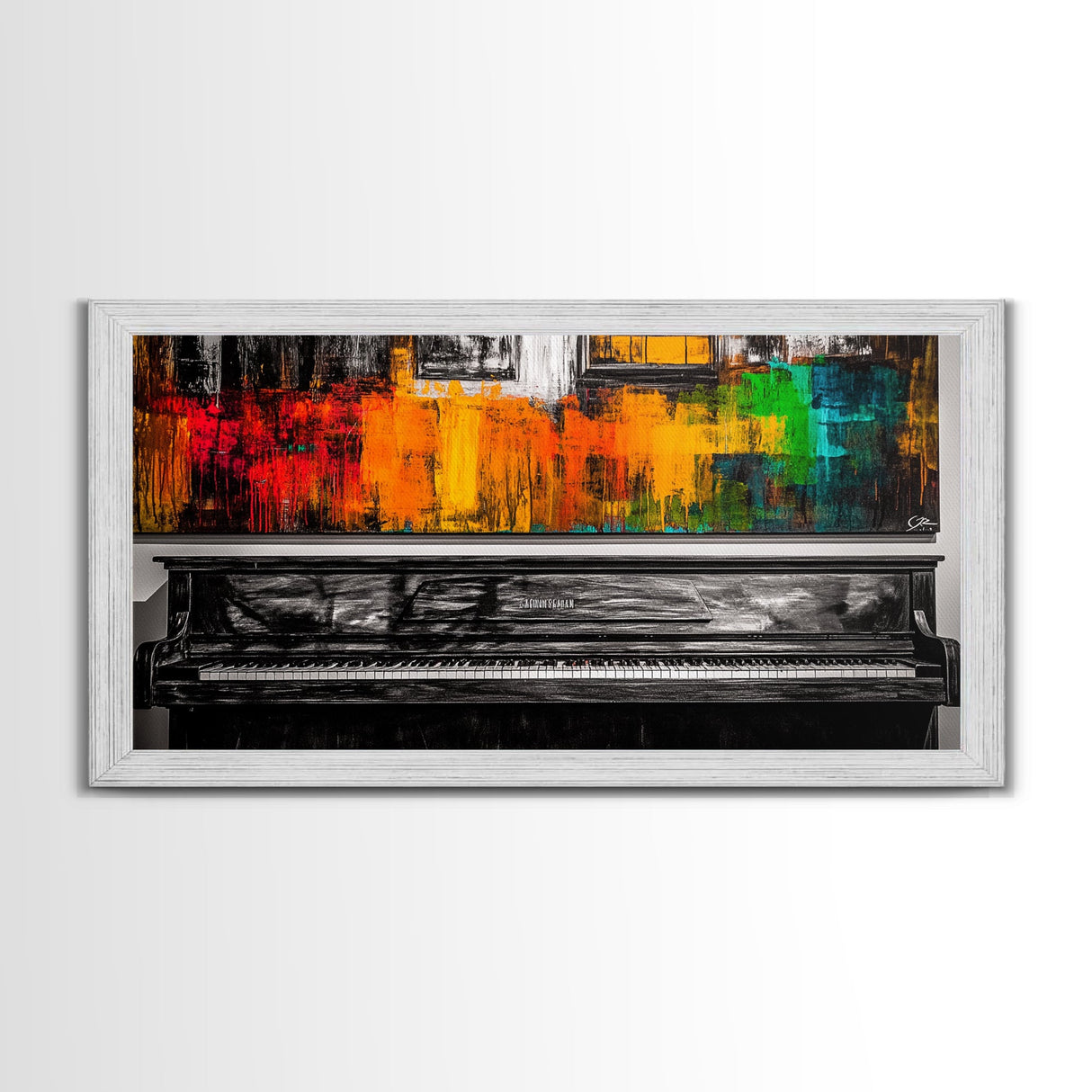 Piano Painting, Colorful Abstract, Music Lover Art, Canvas Print, Bold Wall Decor, Modern Art, Living Room Wall Art